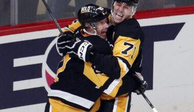 Crosby and Malkin have milestone nights in Sabres win