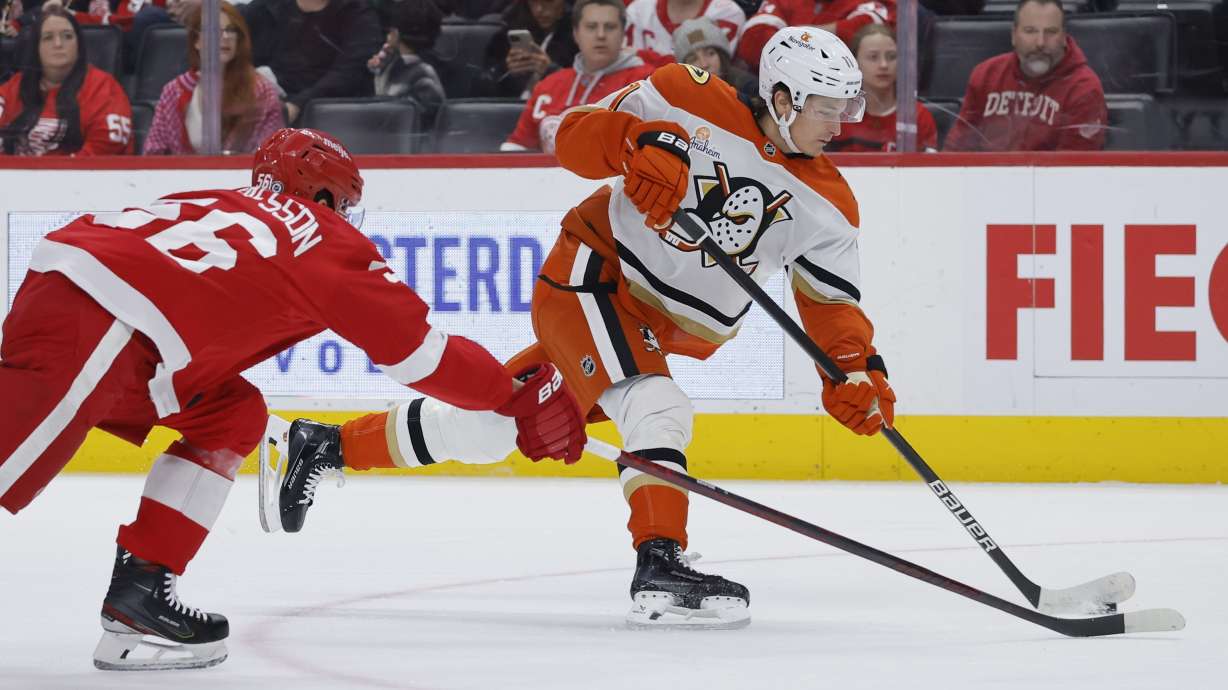 Ducks' Trevor Zegras suspended 3 games for his hit to the head of the Red Wings' Michael Rasmussen