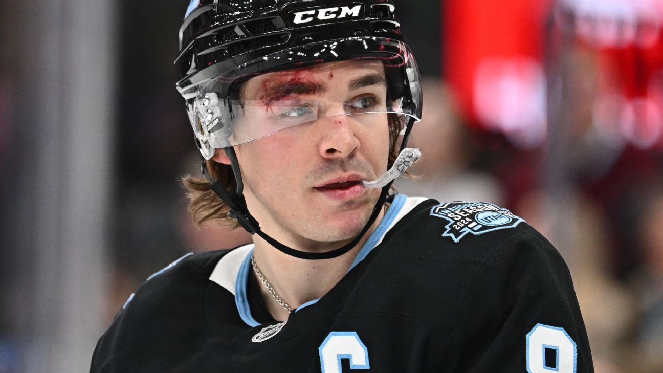 Utah's Keller returns, scores after getting struck by puck