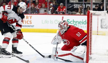 Jackson Blake and Pyotr Kochetkov power the Hurricanes to a 4-2 win over the Devils