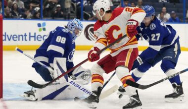 Andrei Vasilevskiy makes 27 saves in the Lightning's 3-0 victory over the Flames