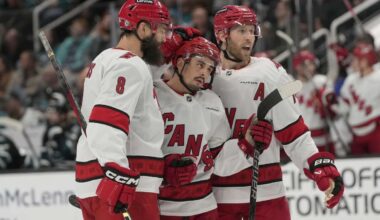 Hurricanes extend winning streak to 8 games with 3-1 victory over Sharks
