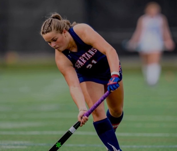 In three seasons of playing field hockey at Lawrence Academy in Groton, Natalie Morgan of Chelmsford has nettted 26 goals and dished out 24 assists. (Courtesy photo)