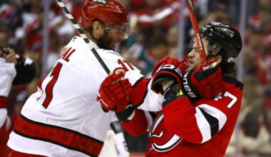 Simon Nemec scores in 2nd OT to lift Devils past Hurricanes 3-2 in Game 3