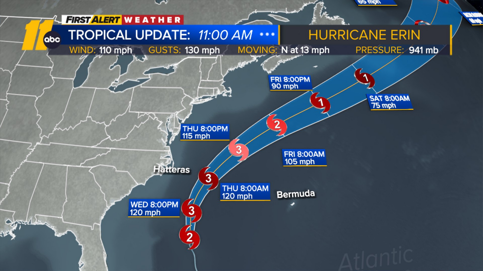 Hurricane Erin approaches North Carolina coast with dangerous rip currents, swamp roads forces Outer Banks evacuations