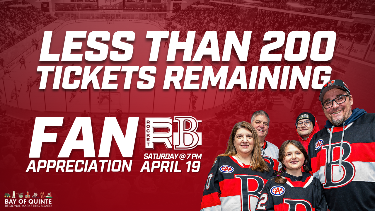 Less than 200 tickets remaining for 2025 Fan Appreciation Night presented by Bay of Quinte Regional Marketing Board – Belleville Sens