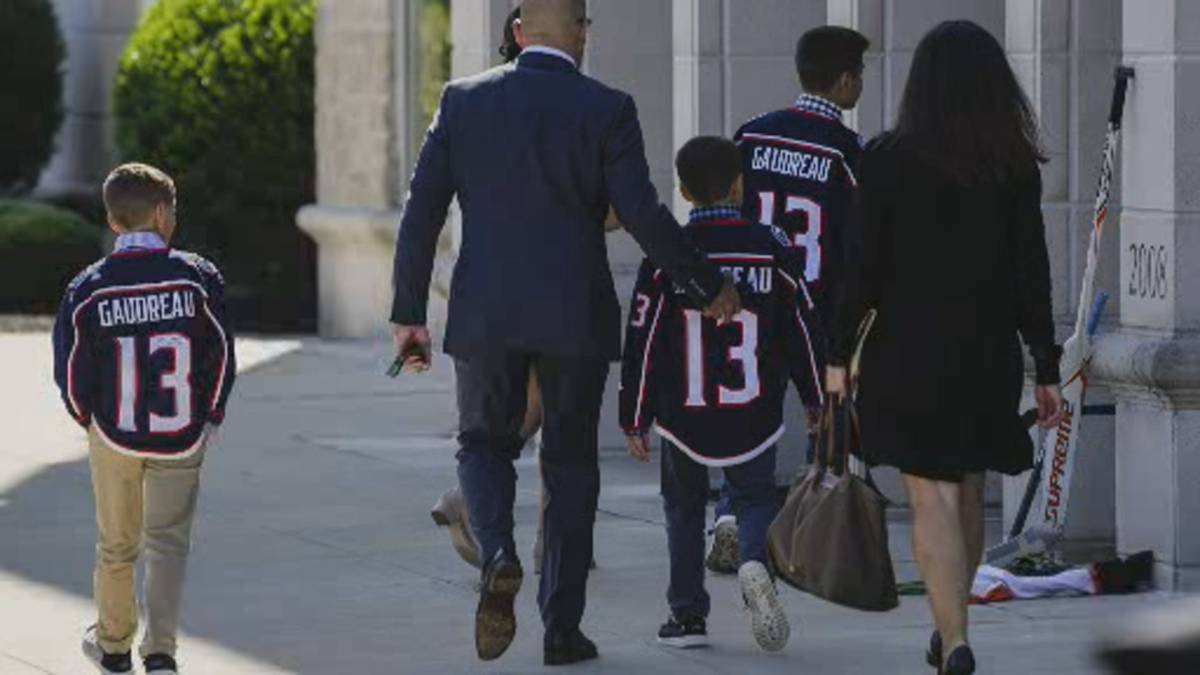 Click to play video: '‘He was everything’: Gaudreau brothers tearfully mourned at funeral'