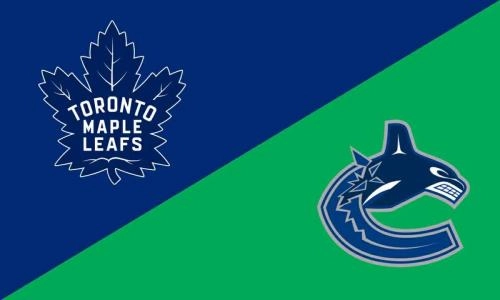 Toronto Maple Leafs logo (left) and Vancouver Canucks logo (right) Toronto Maple Leafs logo (left) and Vancouver Canucks logo (right)