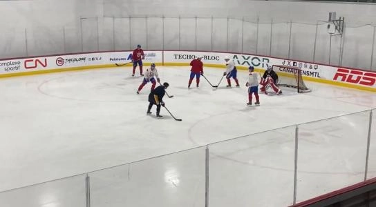 Canadiens players at practice