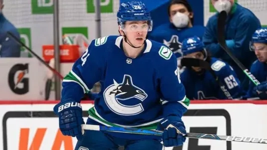 Jimmy Vesey with the Vancouver Canucks