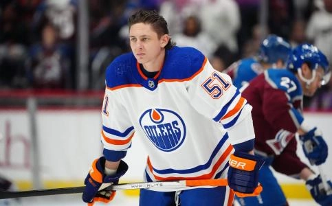 Troy Stecher with the Edmonton Oilers
