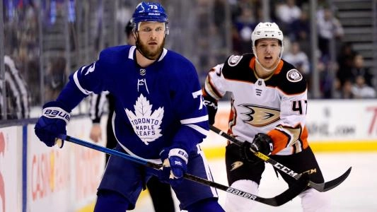 Toronto Maple Leafs' Kyle Clifford skates against the Anaheim Ducks