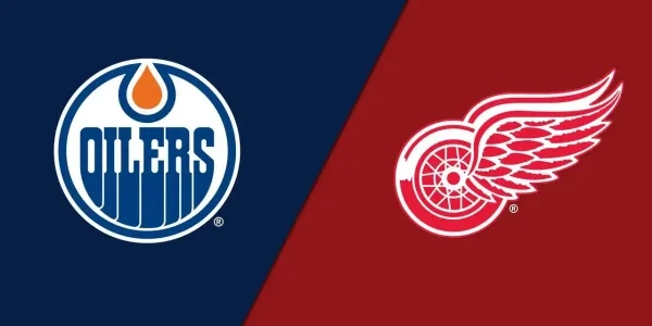 Edmonton Oilers and Detroit Red Wings logos