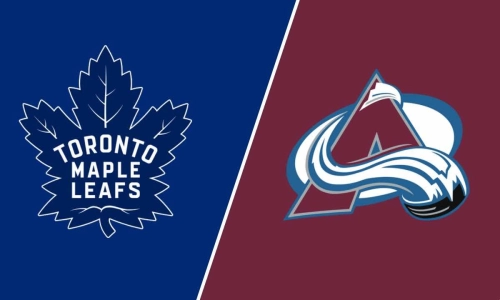 The Toronto Maple Leafs and Colorado Avalanche logos. The Toronto Maple Leafs and Colorado Avalanche logos.