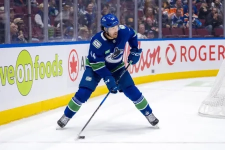 Vancouver Canucks forward Kiefer Sherwood.