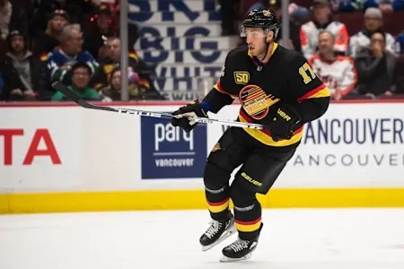 Josh Leivo during his time with the Vancouver Canucks.