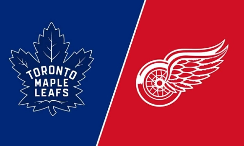The Toronto Maple Leafs (left) and Detroit Red Wings (right) logos