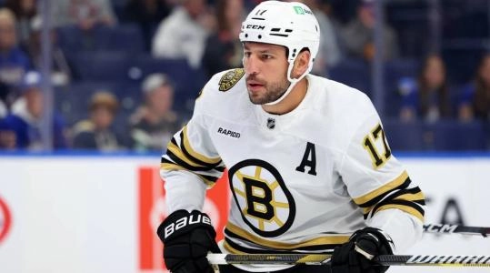 Bruins forward Milan Lucic skates against the Blues