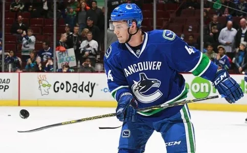Adam Clendening with the Vancouver Canucks.