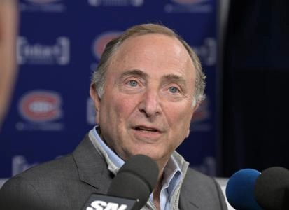 Oct 14, 2024; Montreal, Quebec, CAN; NHL commissioner Gary Bettman gives a press conference before the game between the Pittsburgh Penguins and the Montreal Canadiens at the Bell Centre. Mandatory Credit: Eric Bolte-Imagn Images Oct 14, 2024; Montreal, Quebec, CAN; NHL commissioner Gary Bettman gives a press conference before the game between the Pittsburgh Penguins and the Montreal Canadiens at the Bell Centre. Mandatory Credit: Eric Bolte-Imagn Images