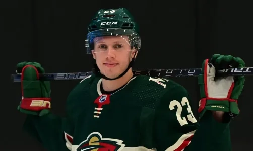 Wild forward Marco Rossi poses for a portrait Wild forward Marco Rossi poses for a portrait