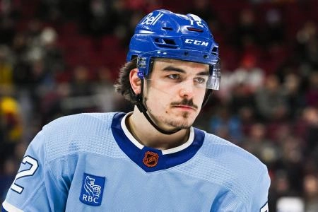 Jan 26, 2023; Montreal, Quebec, CAN; Montreal Canadiens defenseman Arber Xhekaj (72) during warm-up before the game against the Detroit Red Wings at Bell Centre. Mandatory Credit: David Kirouac-Imagn Images Jan 26, 2023; Montreal, Quebec, CAN; Montreal Canadiens defenseman Arber Xhekaj (72) during warm-up before the game against the Detroit Red Wings at Bell Centre. Mandatory Credit: David Kirouac-Imagn Images
