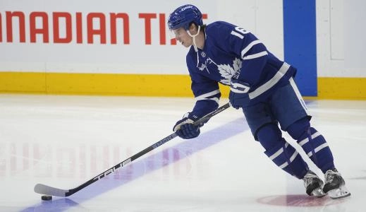 May 5, 2025; Toronto, Ontario, CAN; Toronto Maple Leafs forward Mitch Marner (16) skates with the puck before game one of the second round of the 2025 Stanley Cup Playoffs against the Florida Panthers at Scotiabank Arena May 5, 2025; Toronto, Ontario, CAN; Toronto Maple Leafs forward Mitch Marner (16) skates with the puck before game one of the second round of the 2025 Stanley Cup Playoffs against the Florida Panthers at Scotiabank Arena