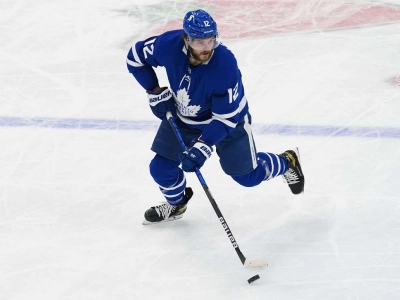 Apr 15, 2021; Toronto, Ontario, CAN; Toronto Maple Leafs forward Alex Galchenyuk (12) carries the puck against the Winnipeg Jets during the first period at Scotiabank Arena. Mandatory Credit: John E. Sokolowski-Imagn Images Apr 15, 2021; Toronto, Ontario, CAN; Toronto Maple Leafs forward Alex Galchenyuk (12) carries the puck against the Winnipeg Jets during the first period at Scotiabank Arena. Mandatory Credit: John E. Sokolowski-Imagn Images