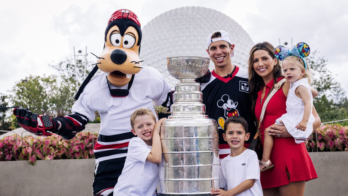 Florida Panthers hockey star Rodrigues brings Stanley Cup to Disney