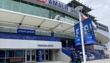 Amalie Arena, which will be renamed Benchmark International Arena, has hosted multiple NCAA women's basketball Final Fours. (Spectrum News/Jason Lanning)