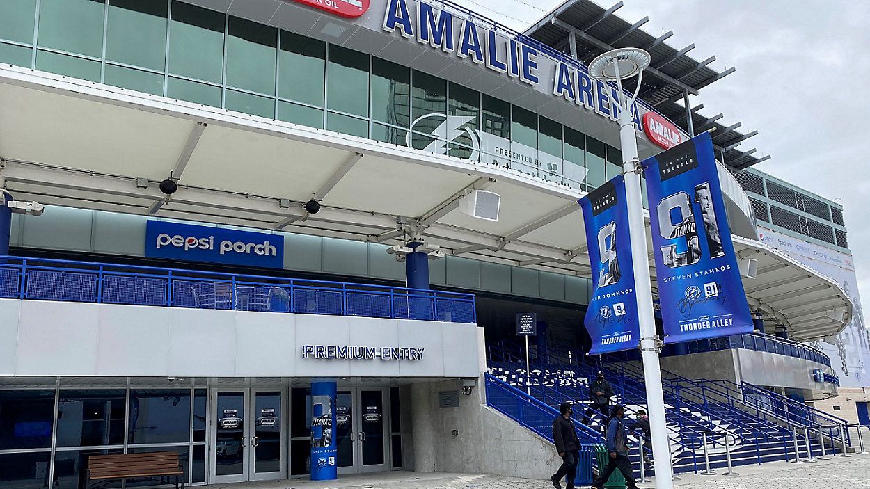 Amalie Arena, which will be renamed Benchmark International Arena, has hosted multiple NCAA women's basketball Final Fours. (Spectrum News/Jason Lanning)