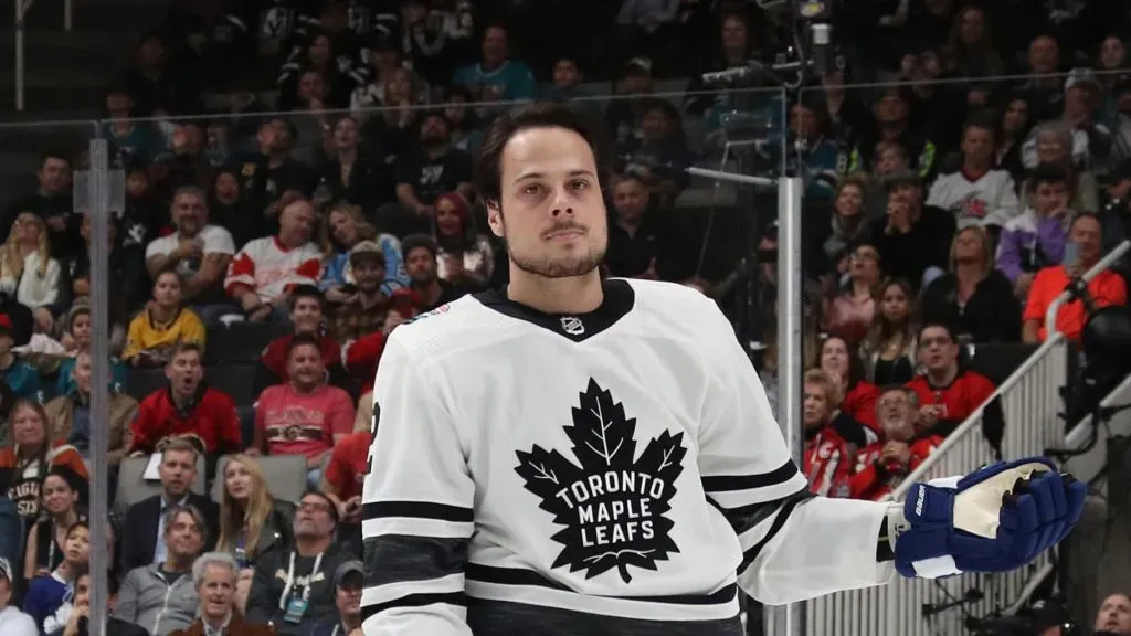 Auston Matthews #34 of the Toronto Maple Leafs competes in the Honda NHL Accuracy Shooting during the 2019 SAP NHL All-Star Skills at SAP Center on January 25, 2019 in San Jose, California.