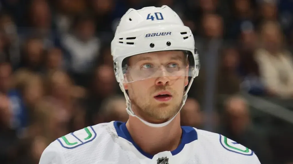 Elias Pettersson skating on the ice