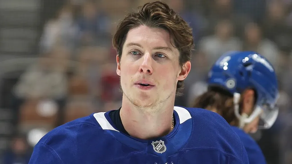 Mitch Marner looks in frustration