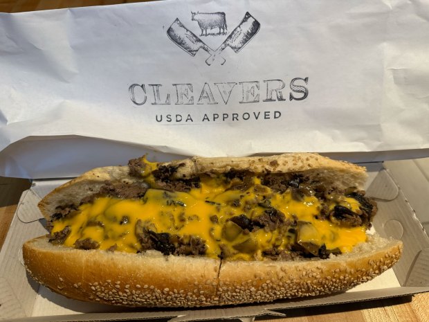 A classic Philly cheesesteak at Cleavers in Philadelphia. (Corey Masisak, The Denver Post)