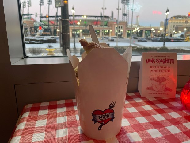 Mom's Spaghetti, across the street from Comerica Park in Detroit. (Corey Masisak, The Denver Post)