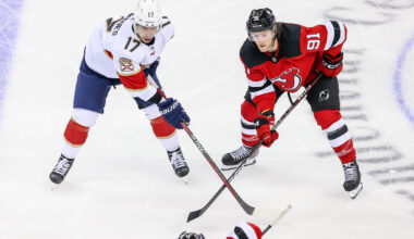 Dawson Mercer New Jersey Devils Evan Rodrigues Florida Panthers