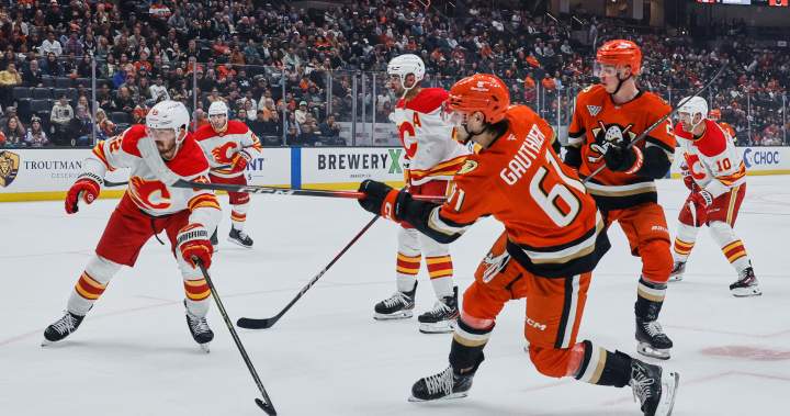 Gauthier scores late in 3rd and in OT, to lift Ducks past the Flames, 4-3 - Edmonton