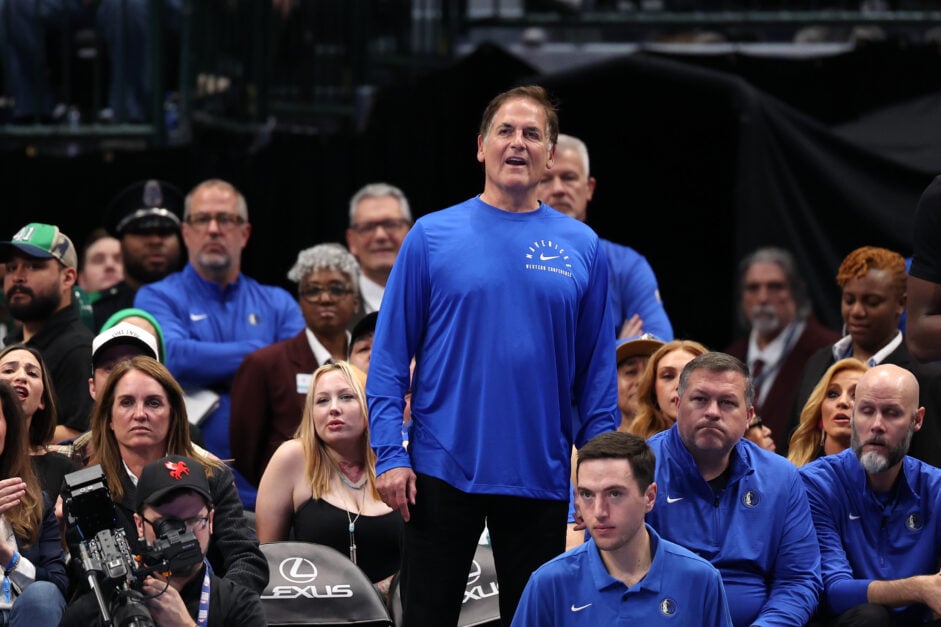 Dallas Mavericks owner Mark Cuban watches his team take on the New Orleans Pelicans