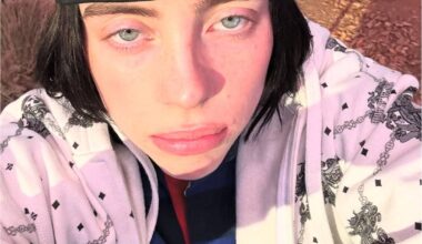 Billie Eilish reps a San Jose Sharks hat on her instagram