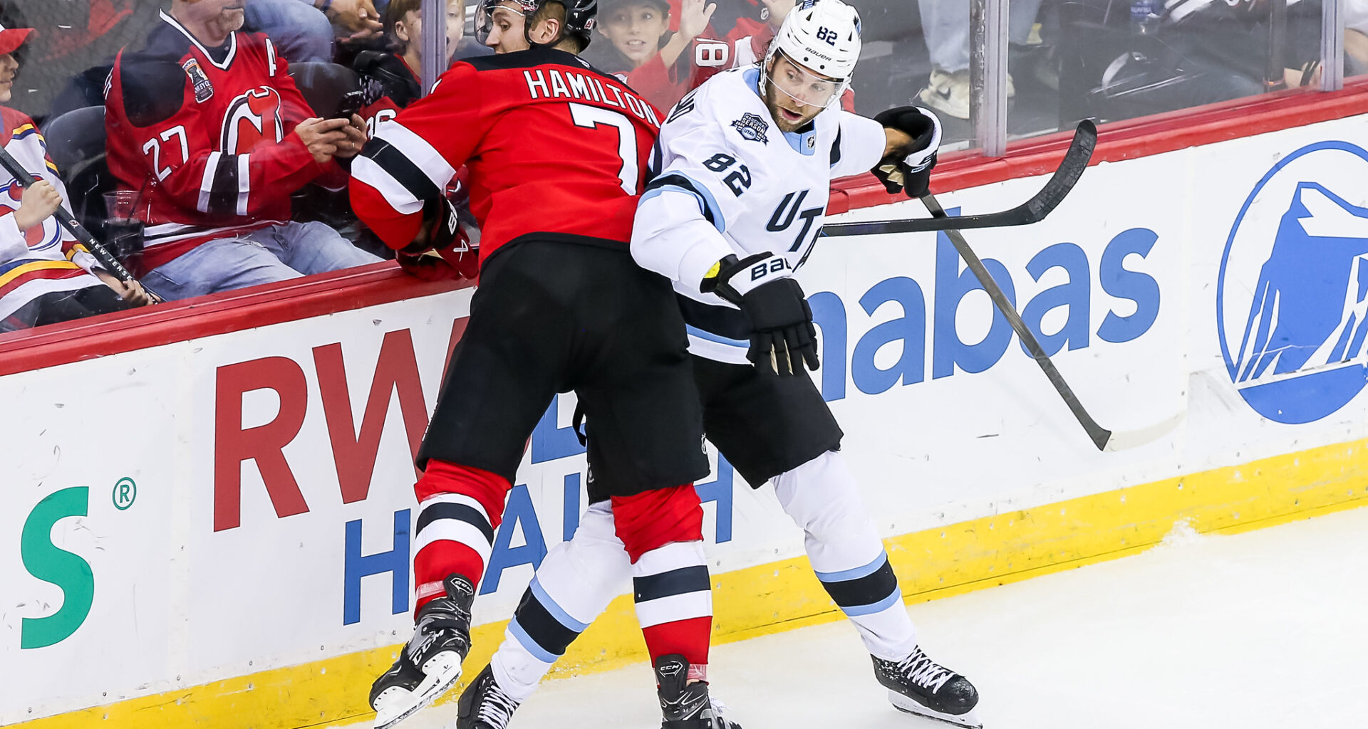 Kevin Stenlund Utah Hockey Club Dougie Hamilton New Jersey Devils