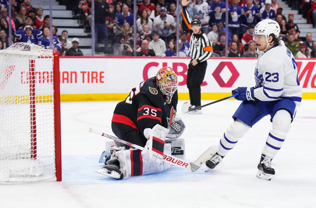 Matthew Knies Toronto Maple Leafs Linus Ullmark Ottawa Senators