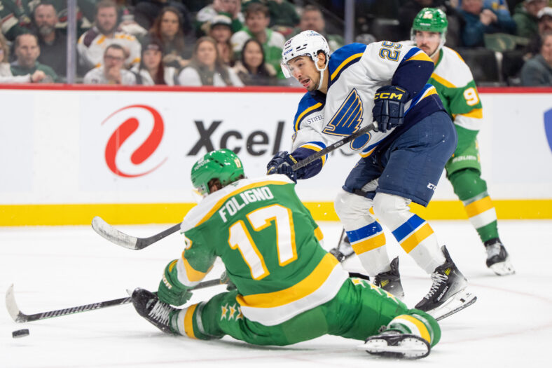 Marcus Foligno: St. Louis Blues at Minnesota Wild