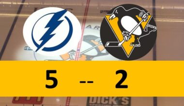 Better Effort, Similar Outcome in Penguins' Loss to Lightning