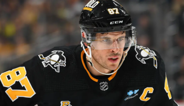 Sidney Crosby skating for the Pittsburgh Penguins