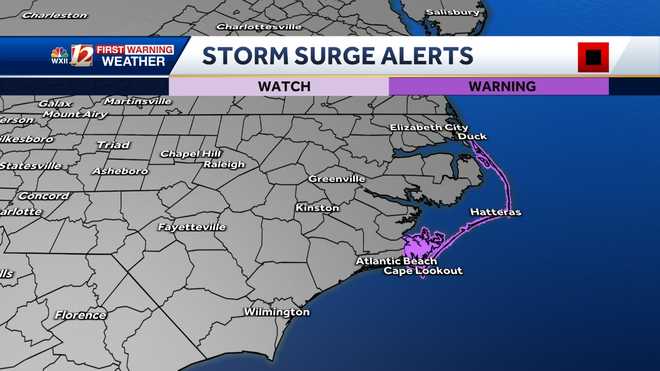 Storm Surge Alerts in North Carolina vacationers impacted by dangerous swimming conditions