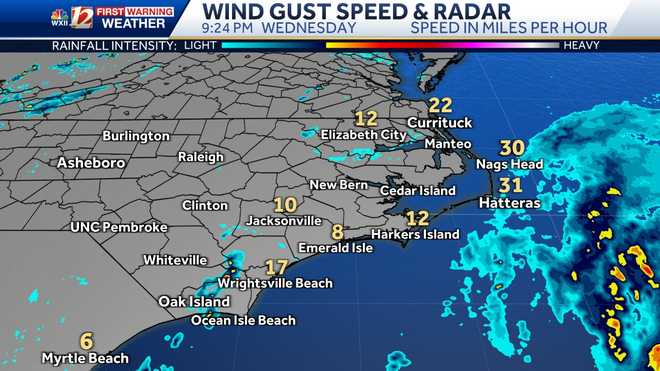 north carolina coastal wind gust speed in miles per hour, tracking tropical development, national hurricane center, beach weather