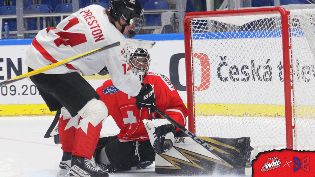 NHL Draft-eligible forward Preston's hat trick helps Canada stay perfect at Hlinka Gretzky Cup