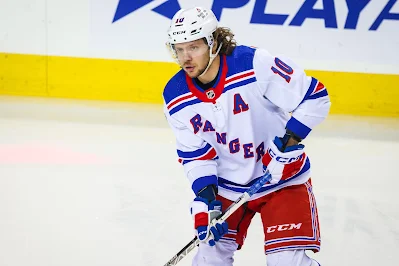 Artemi Panarin skates in warmup for New York Rangers