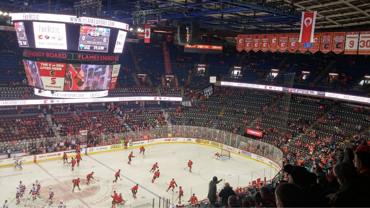 New York Islanders at Calgary Flames' Scotiabank Superdome. Photo by Daniel via Wikimedia Commons